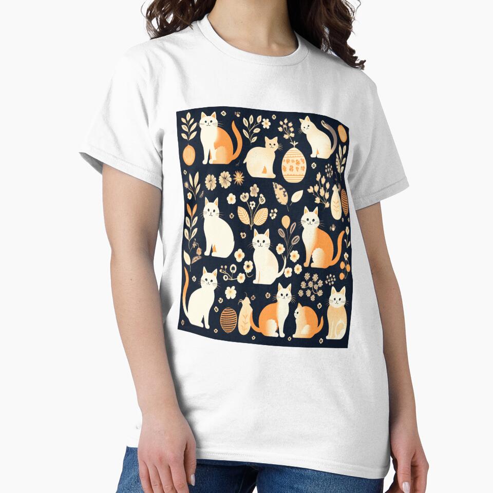 Boho - Abstract Blue Cat Pattern by PatternInArt