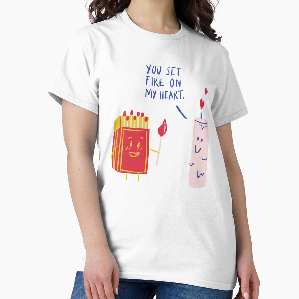 You Set Fire On My Heart - Witty Valentines Love Puns by ItsNikkiArts