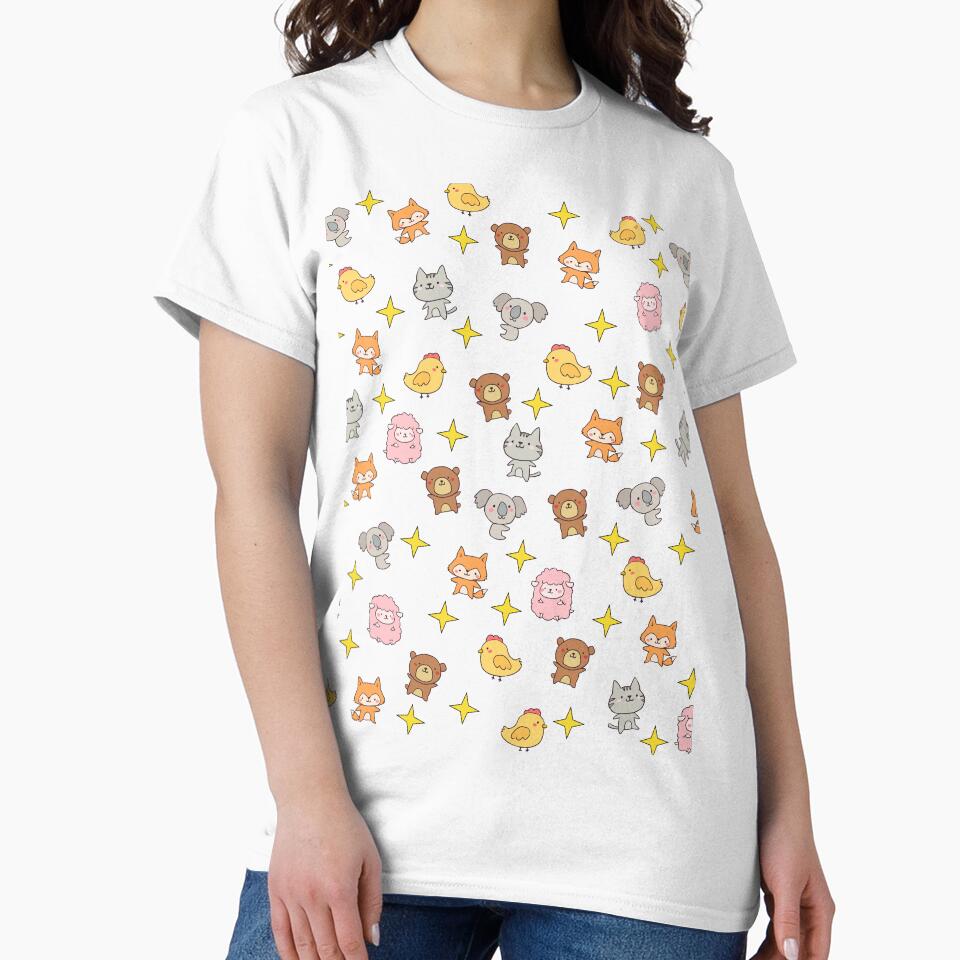 Hand Drawn Kawaii Cute Animals style - kawaii pyjamas - by minstore