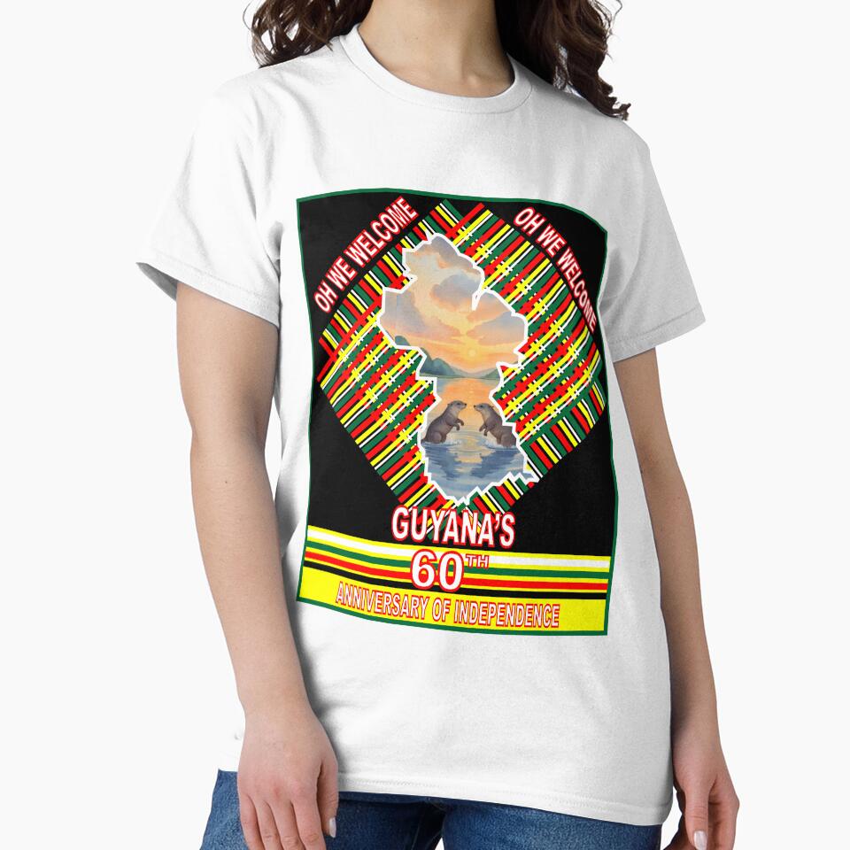 Guyana Sixtieth Independence Anniversary Otter T-shirt by ERBArtventure