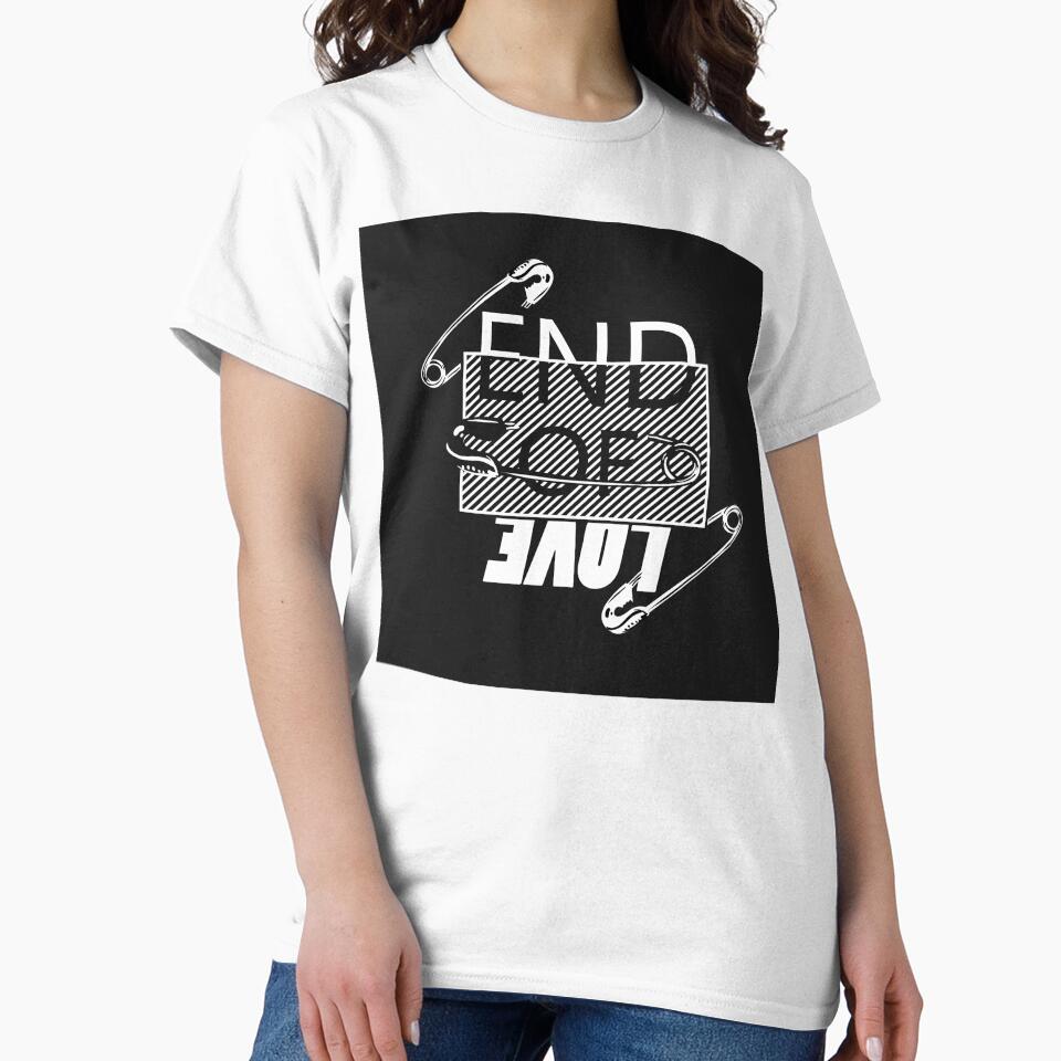 End Love Graphic Slogan Black Background by Peekonet