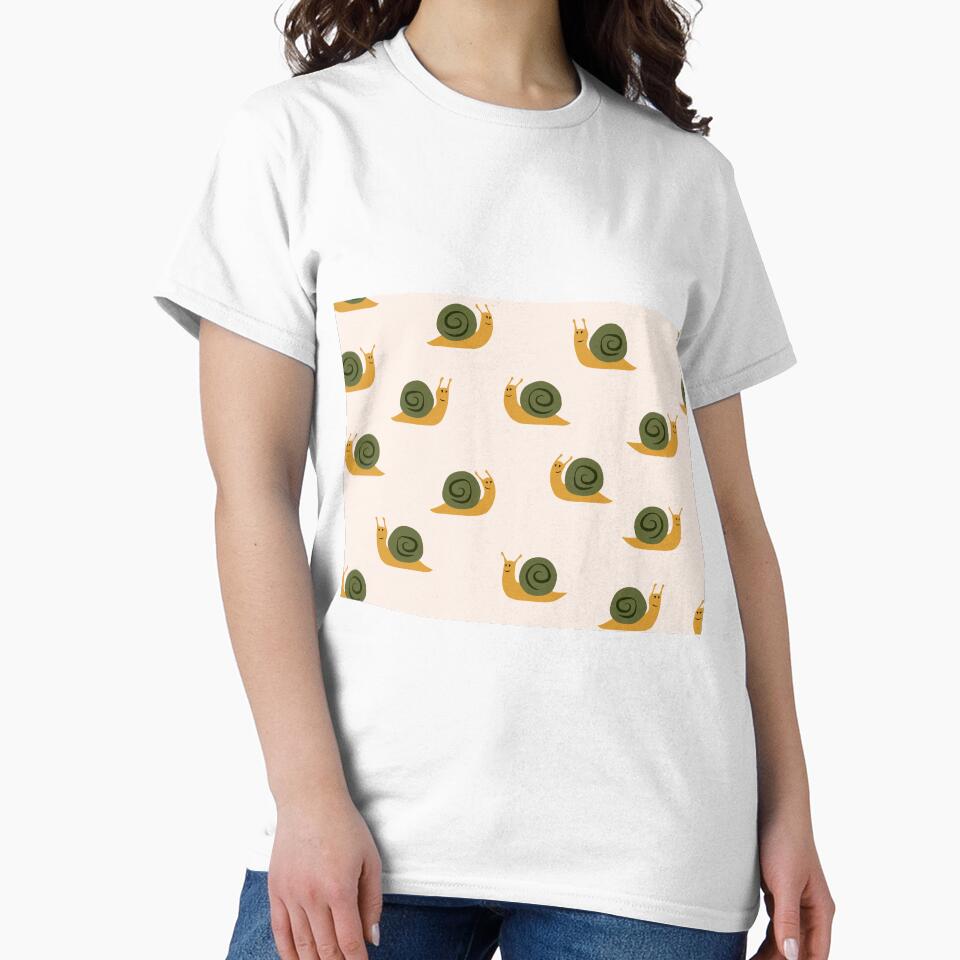 cute snails - gold and green on cream by littlearrow