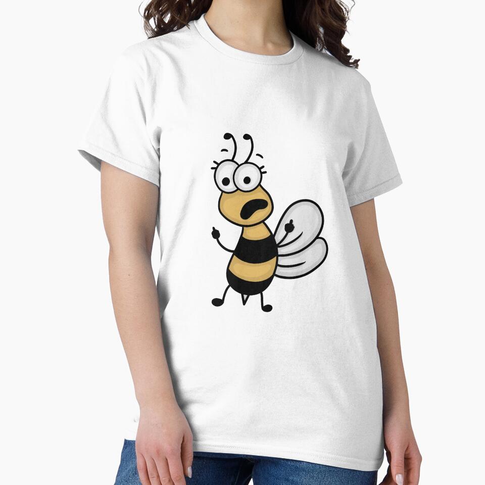 bee holding up middle fingers by melinasauermann