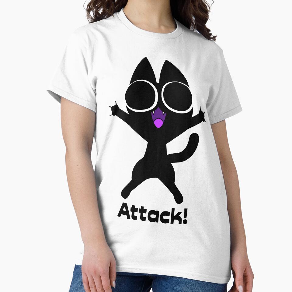 Cute Black Cat Attack! by CatShirtDotShop