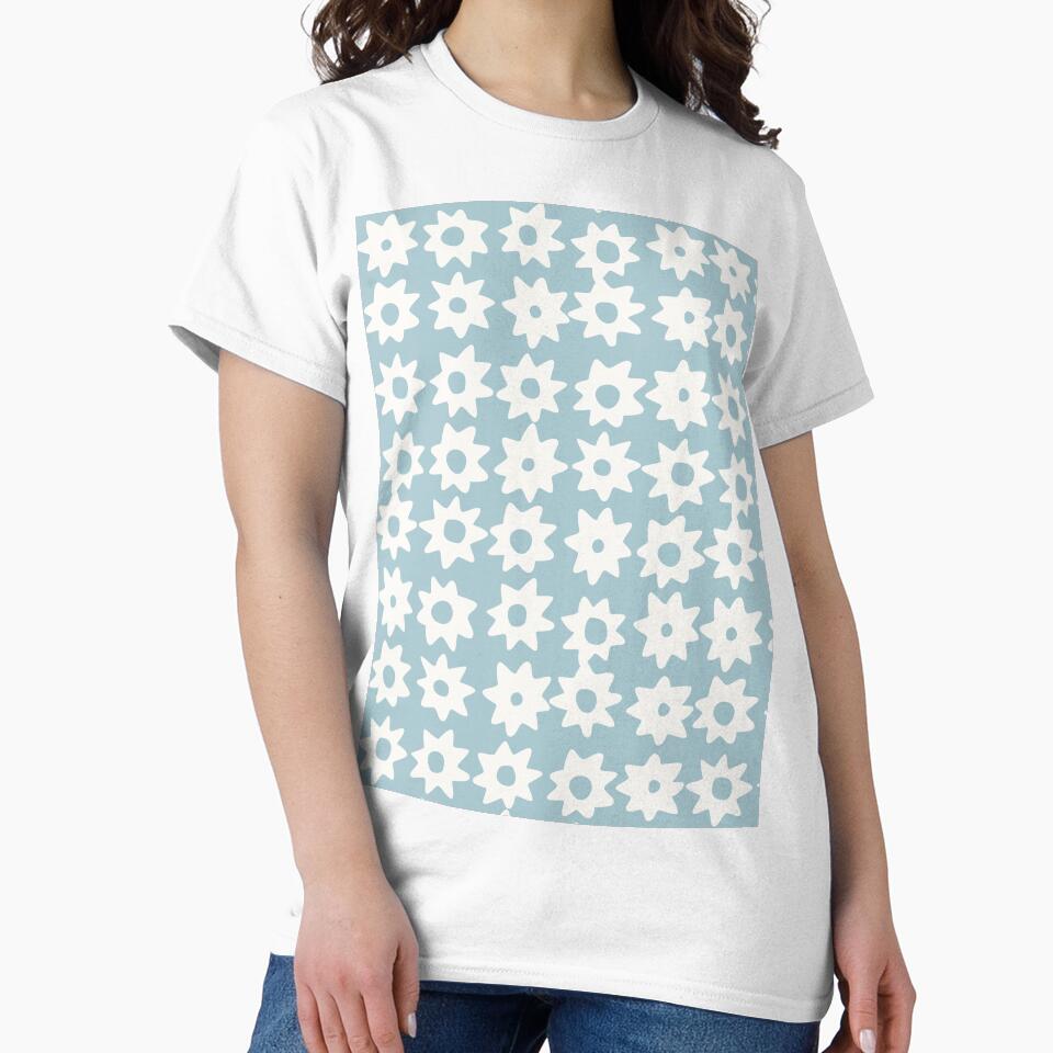 BOHO STAR PATTERN TEAL GREY by blomastudios