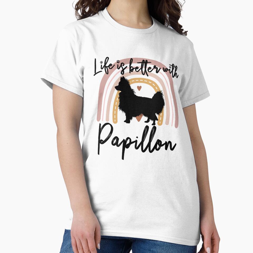 Papillon Dog Rainbow Aesthetic Boho by rafaeltto