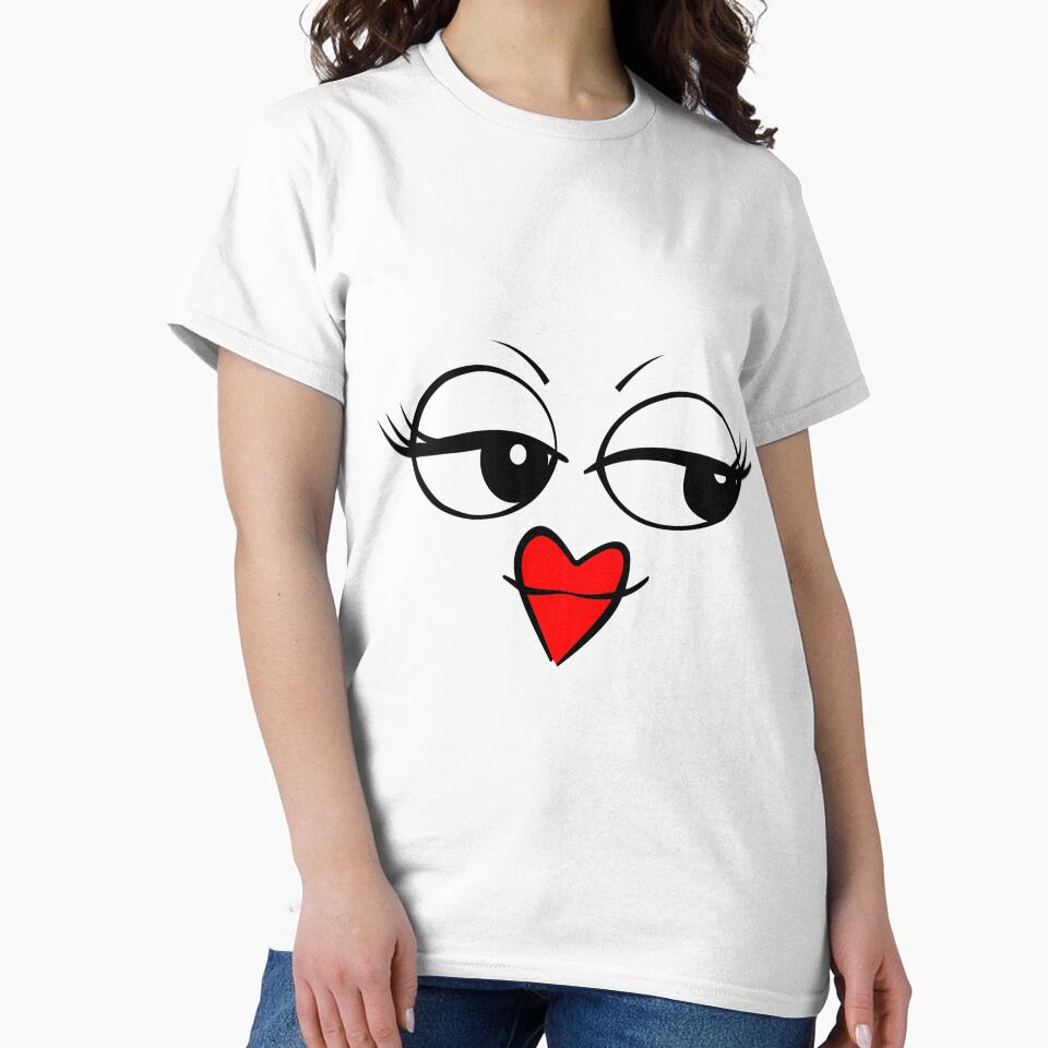 Love Heart lips Face with Lipstick & Eyelashes by whytealistair