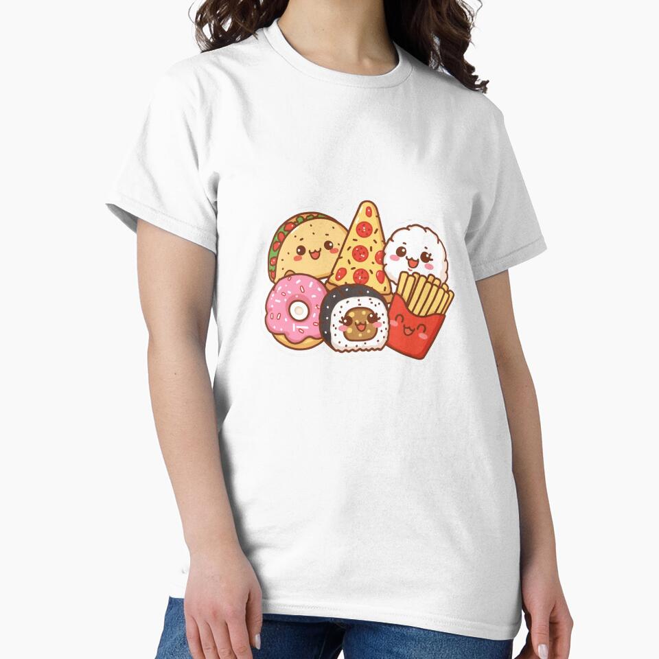Kawaii Snacks Assortment – Cute Pizza, Sushi, Donut, Tacos and Fries by KawaiiAI-Art