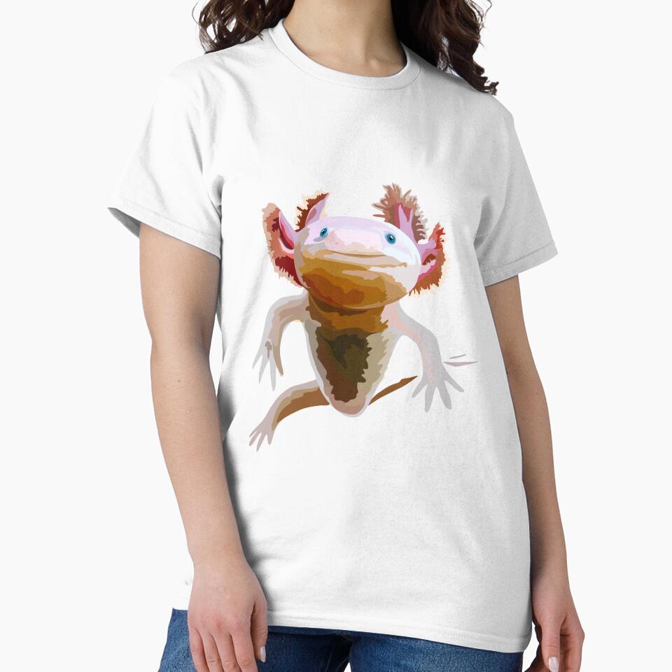 A is for Axolotl, Axolotl Illustration – Unique and Charming Aquatic Amphibian Artwork by PrettylittlepastelUk