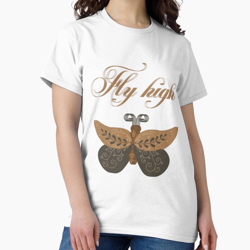 Fly High Boho Folk Butterfly in Warm Earth Tones by Ngraved06