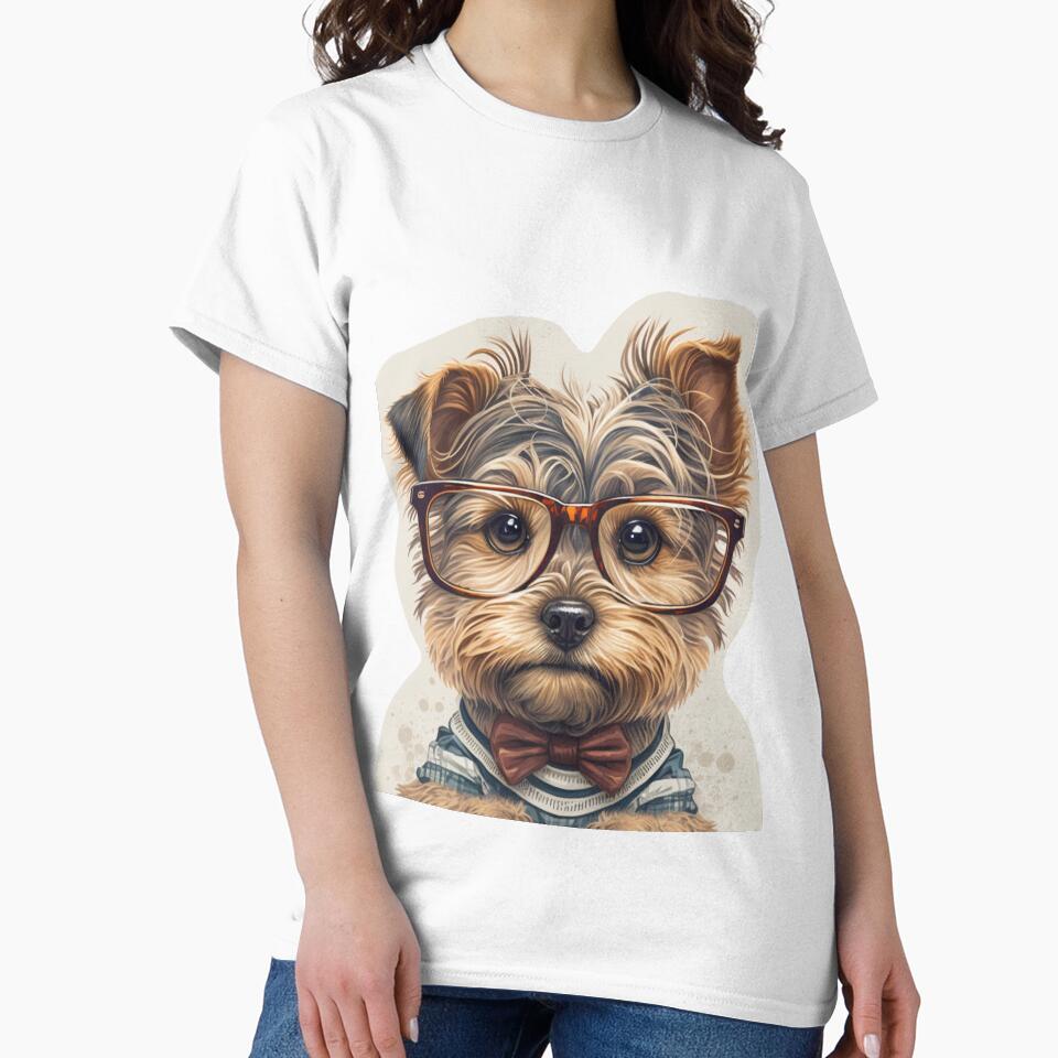 Funny dog Yorkshire Terrier with glasses funny cute decorative dog for dog lovers by RSDESIGNSteam