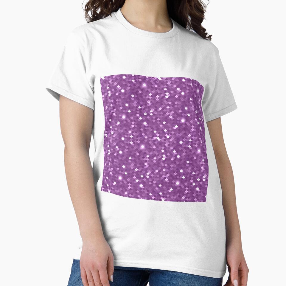 Printed image of sparkling purple Mermaid Tail Scales - seamless pattern by JaReVa
