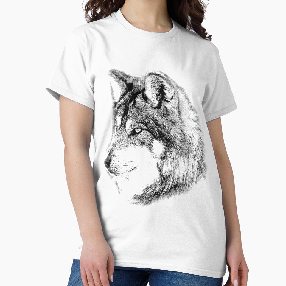 Wolf Face. Majestic Wolf Gazes Into The Distance. by Digital Eclectica
