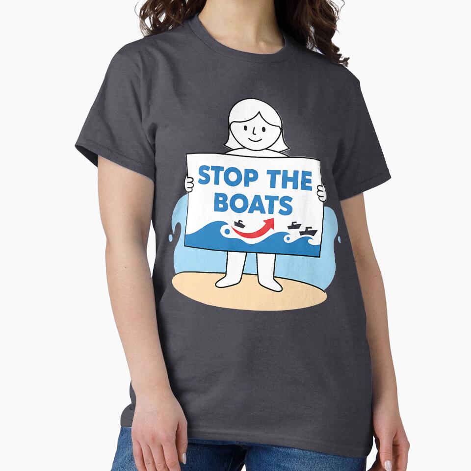 Stop The Boats Political Statement Gift USA by Gilded Dreams