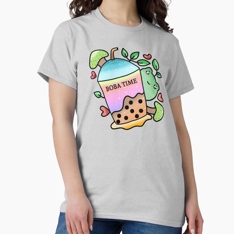 Kawaii Cute frog drinking boba tea by Quacktails