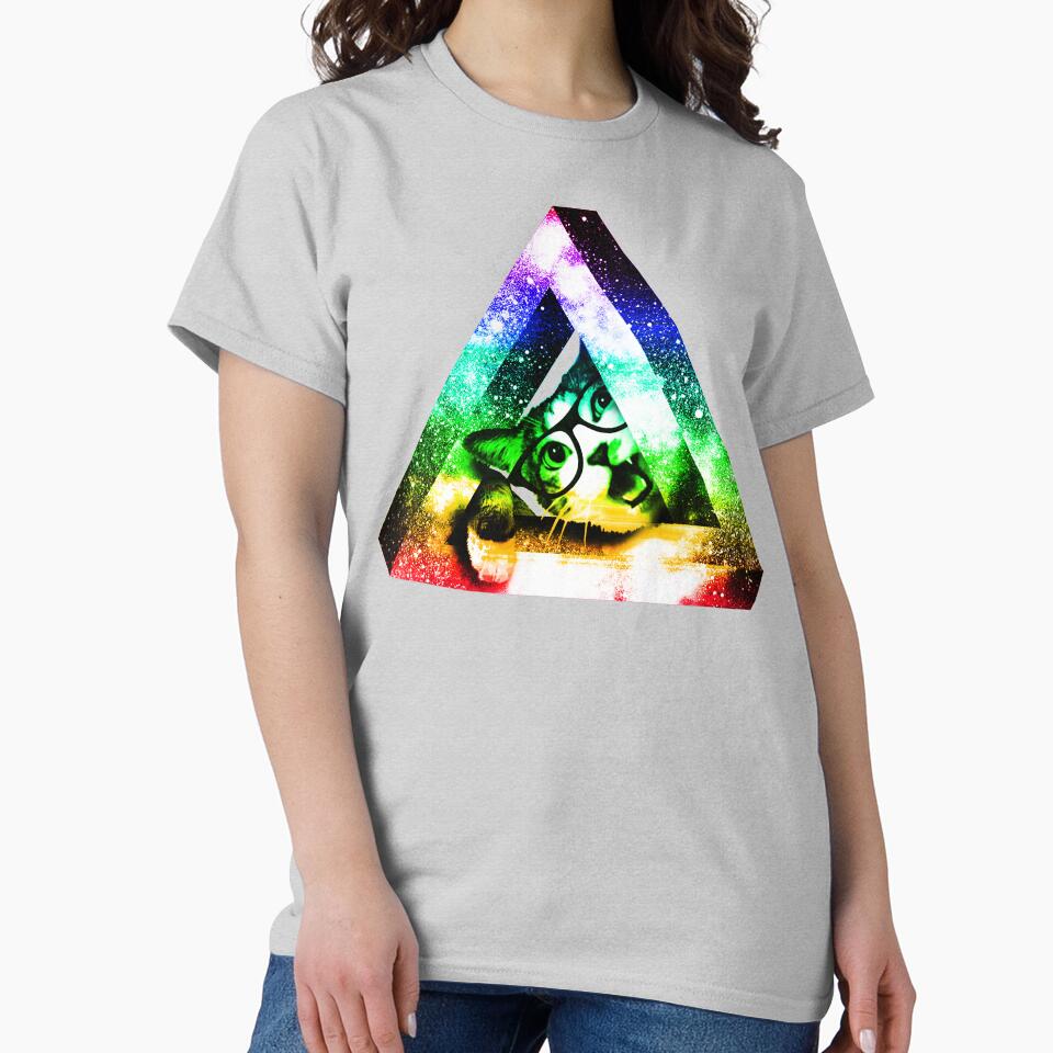 Rainbow Triangle Cat by ROBOTFACE T-Shirts