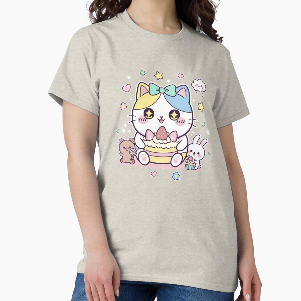 kawaii cute illustration classic tshirt and sticker by anandsiva2703