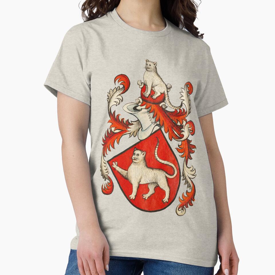 MEDIEVAL HERALDIC CATS Coat of Arms in Red Ivory colors by BulganLumini