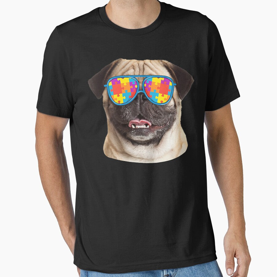 Dog Lover Funny Autism Awareness Pug by JohnnyBench73