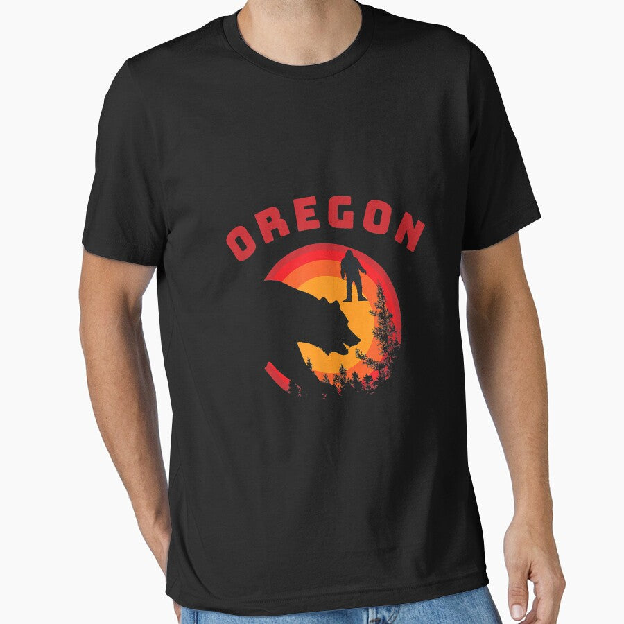 Oregon bear bigfoot sunset vacation souvenir novelty gift by luciaaljudith