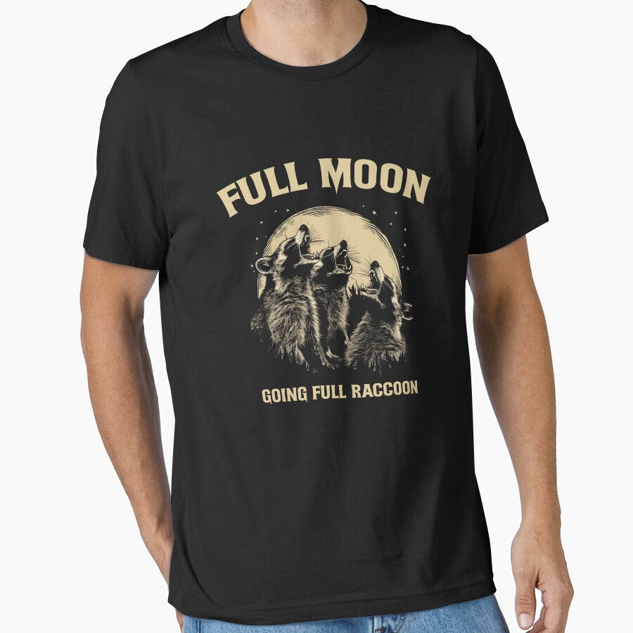 Full moon, going full raccoon vintage novelty by khaldie44