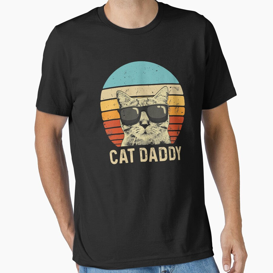 Vintage Cat Daddy Funny Cat Lover Gift Cat Dad Fathers by HardiKel