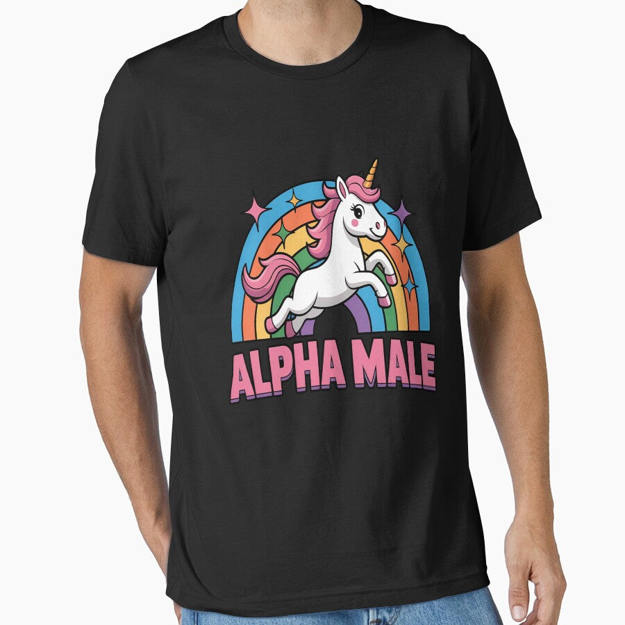Alpha Male Unicorn Sarcastic Ironic Weird Y2K Humor by orlodrake