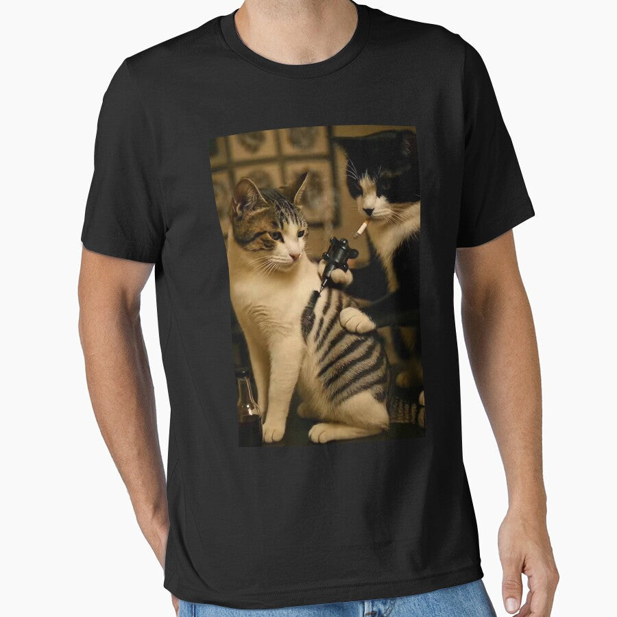 Vintage Cigarette Cat Smoking Tattoo Inked Artist Funny Meme by FrankIsabel