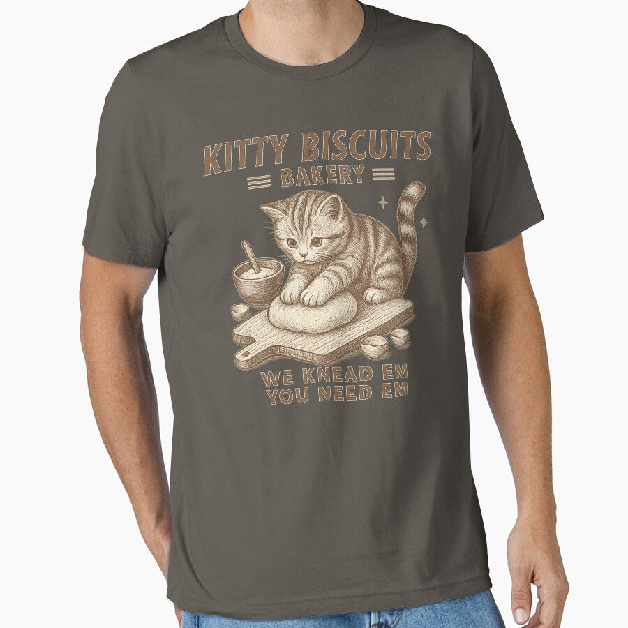 Cat Biscuit Maker, Funny Cat Kneading, Kitty Lover, kitty biscuits bakery we knead em you need em by toongstudio