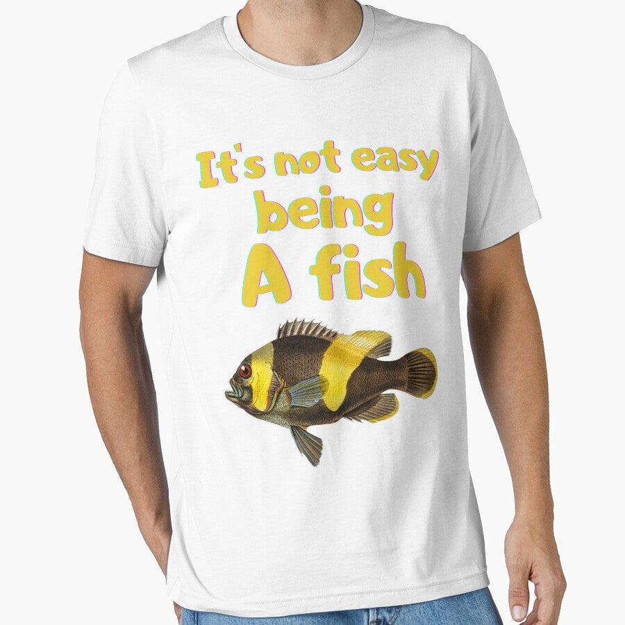 Its Not Easy Being Fish Slogan Retro Fish Illustration Design III by beddreams