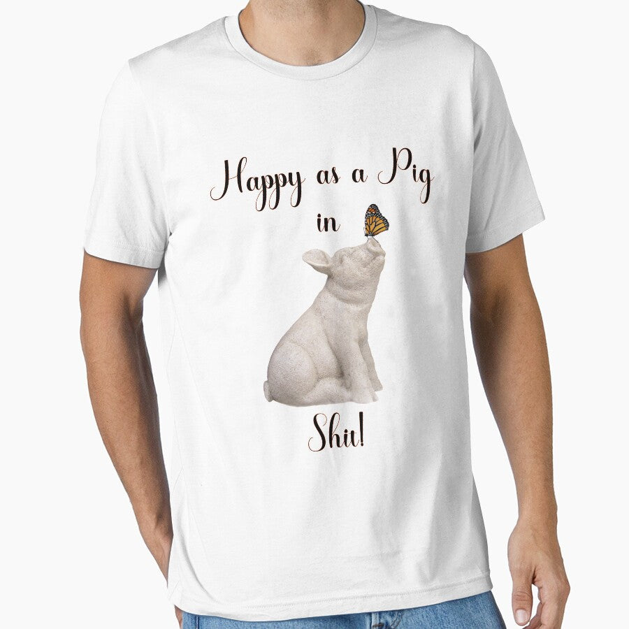 Happy as a Pig in Sh!t Funny Art Witty Decor A505 by byNicol