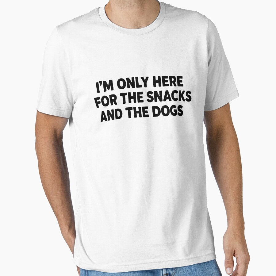 Funny Dog Lover Statement T-Shirt | Introvert Humor Snacks Text by mantra2023