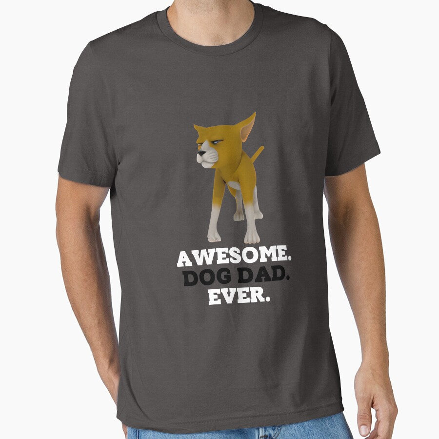Mens Awesome Dog Dad Ever 3D  Funny Fathers Day Hilarious Graphic Puppy Tee Guy by BOHOVIN