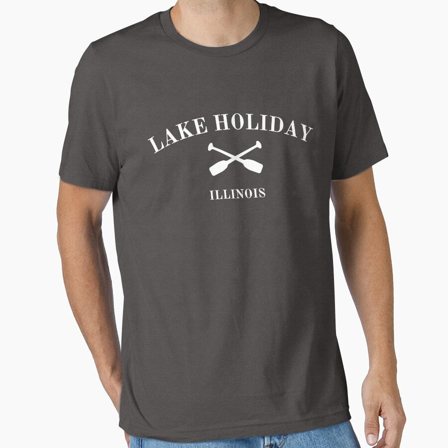 Lake Holiday Illinois White Lettering by MoodyGoodsStudio