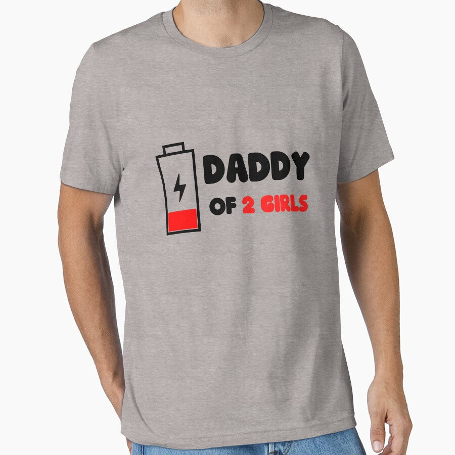 Funny DAD of 2 Girls Gift from daughter fathers Day Birthday men by BOHOVIN