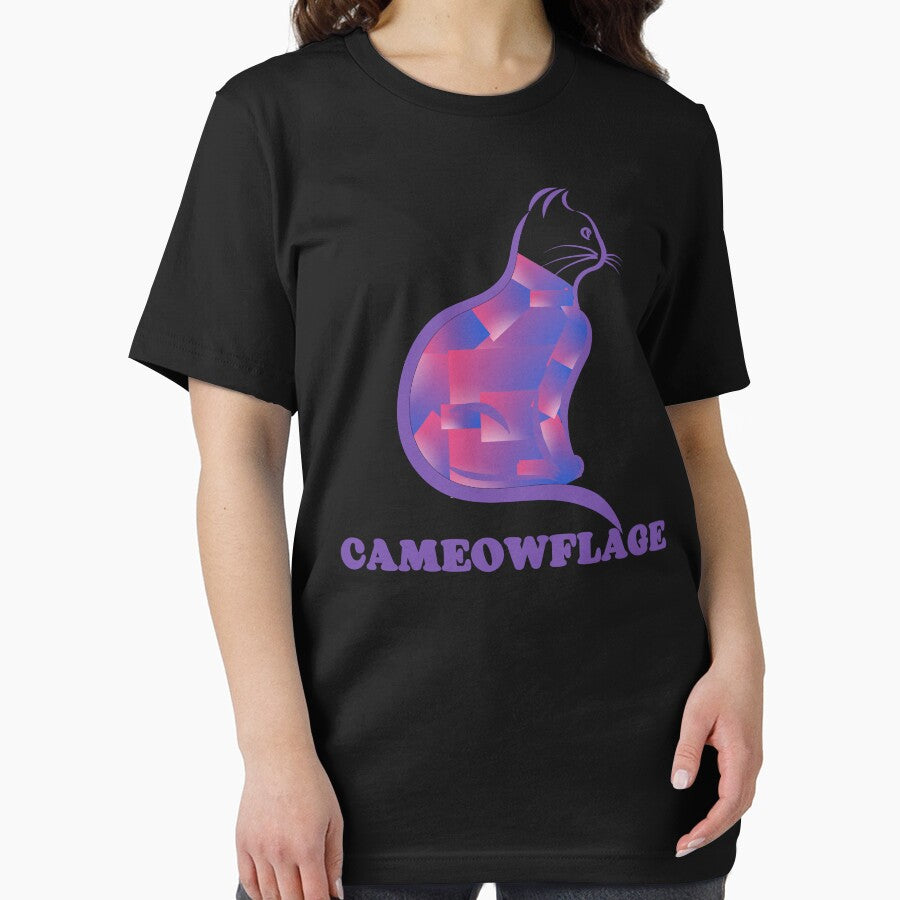 DARK PURPLE CAMEOWFLAGE Multicolored Collage Cat Silhouette - Funny Cat Pictures with Captions by FunnyCatsFam