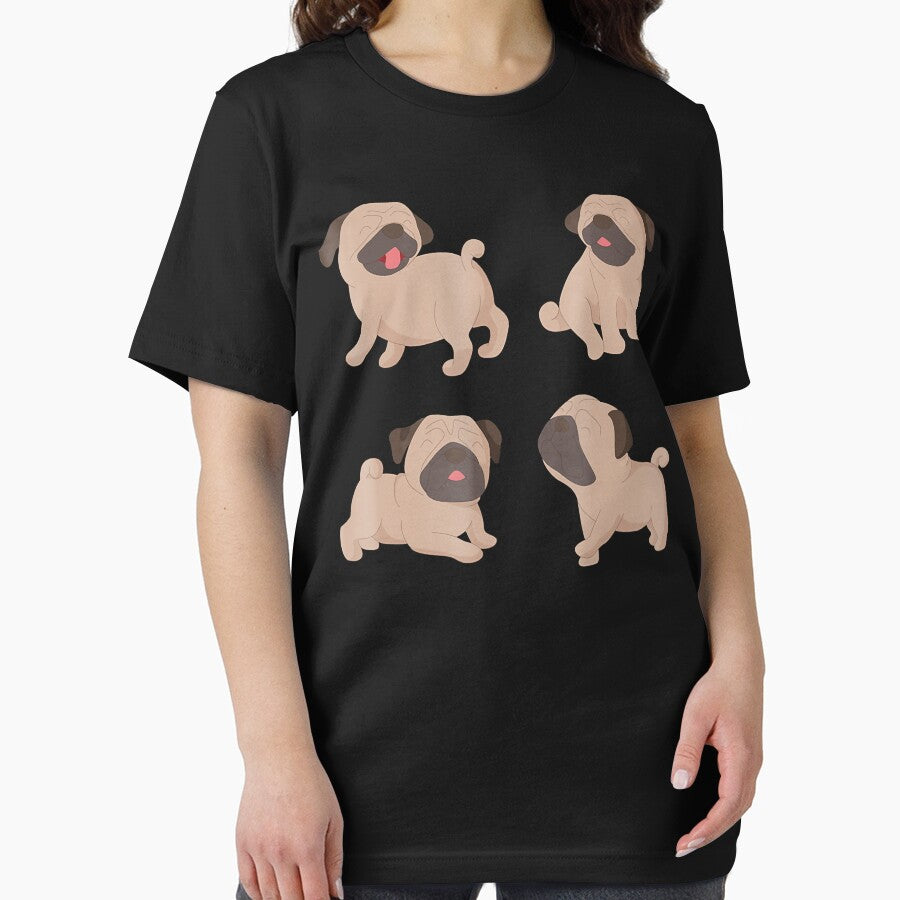 Funny Cute Four Dogs Pugs by JohnnyBench73
