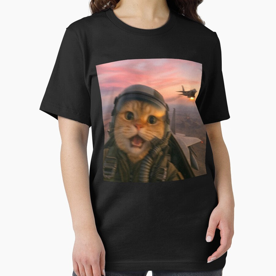 Funny Fighter Pilot Cat, Vintage Cat Wars, Cat Meme, Funny Cute Cat, Gen Z Joke, Stupid Brainrot by toongstudio