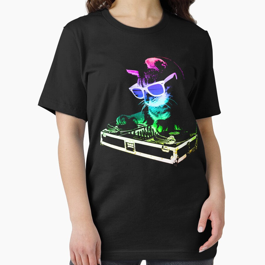 HOUSE CAT (Rainbow DJ Kitty) by ROBOTFACE T-Shirts