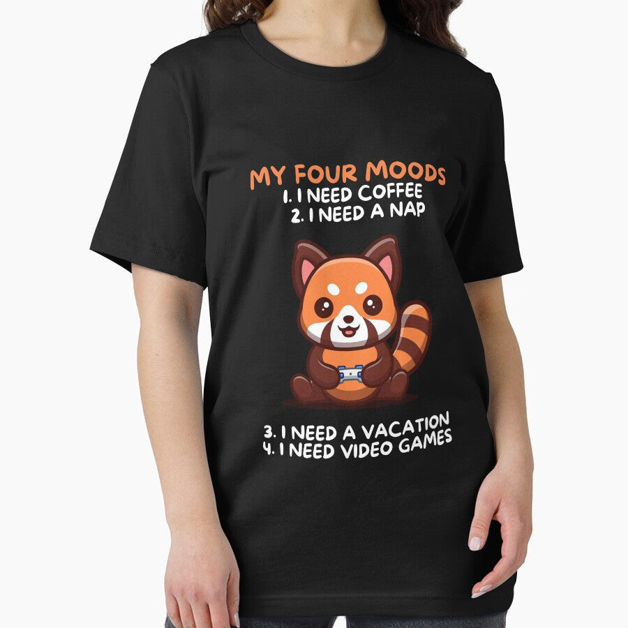 Men's Novelty Sarcastic Funny I Need Coffee I Need A Nap  I Need Vacation I need video games  Redpanda  Gaming,Women's Novelty by BOHOVIN