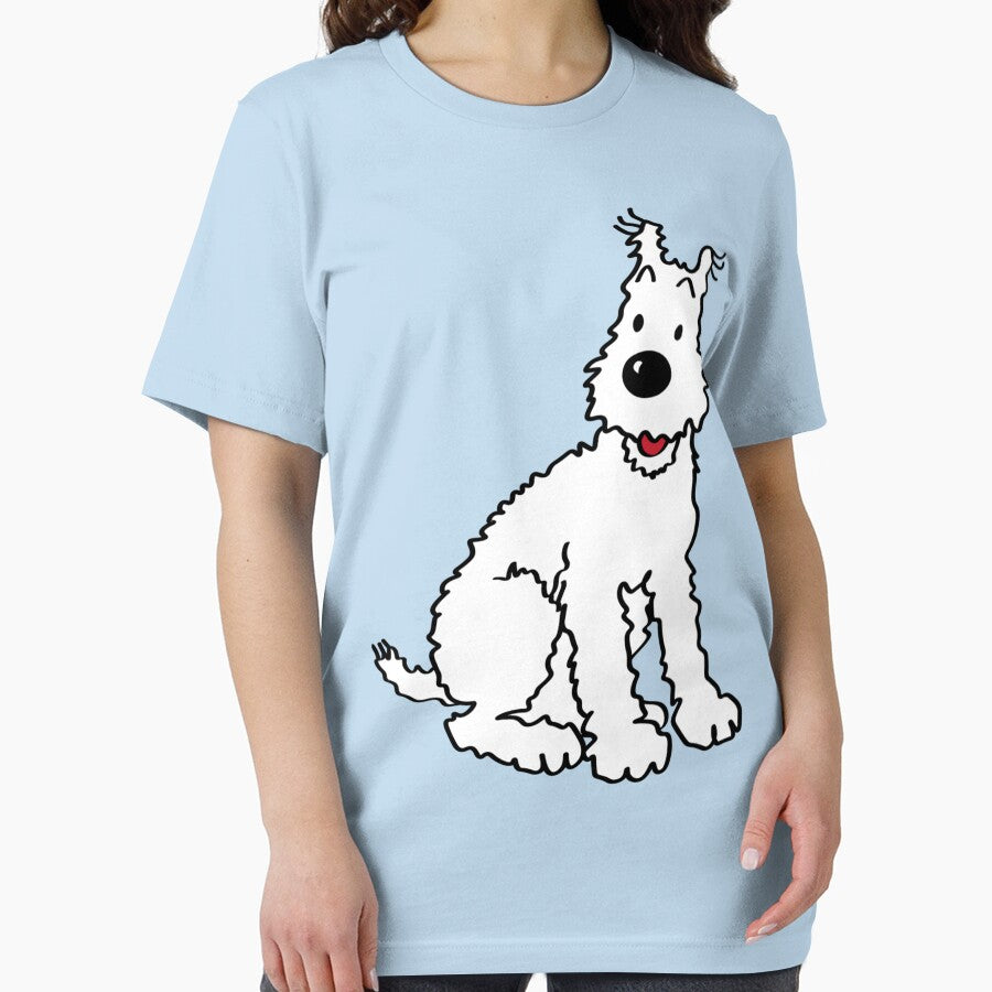 Snowy dog Tin Tin Sticker by OlgaGrybenko