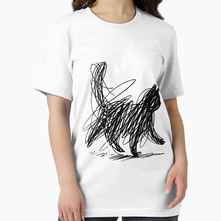 Scribble Cat Abstract Sketch Minimalist Cat Art by LucasGarrett