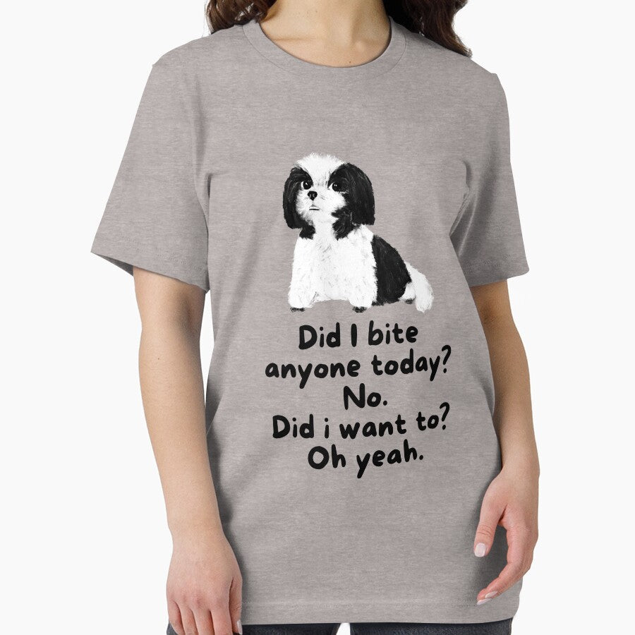 Men's Novelty Sarcastic Dog  Funny Have I bited anyone today?  No . Did i want to? Oh yeah. by BOHOVIN
