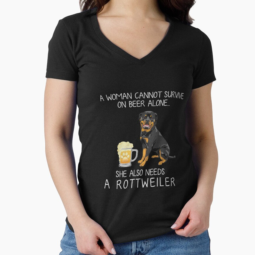 Rottweiler Mom and Beer Funny dog gift by TeeDoozy