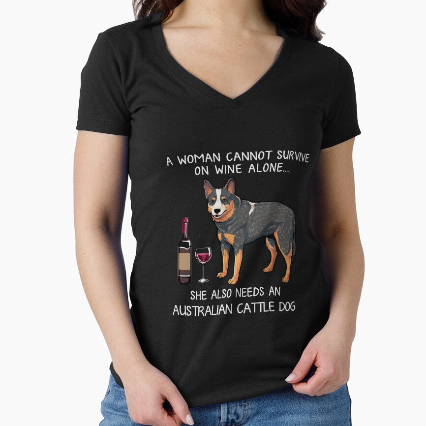 Australian Cattle Dog and wine Funny dog by TeeDoozy