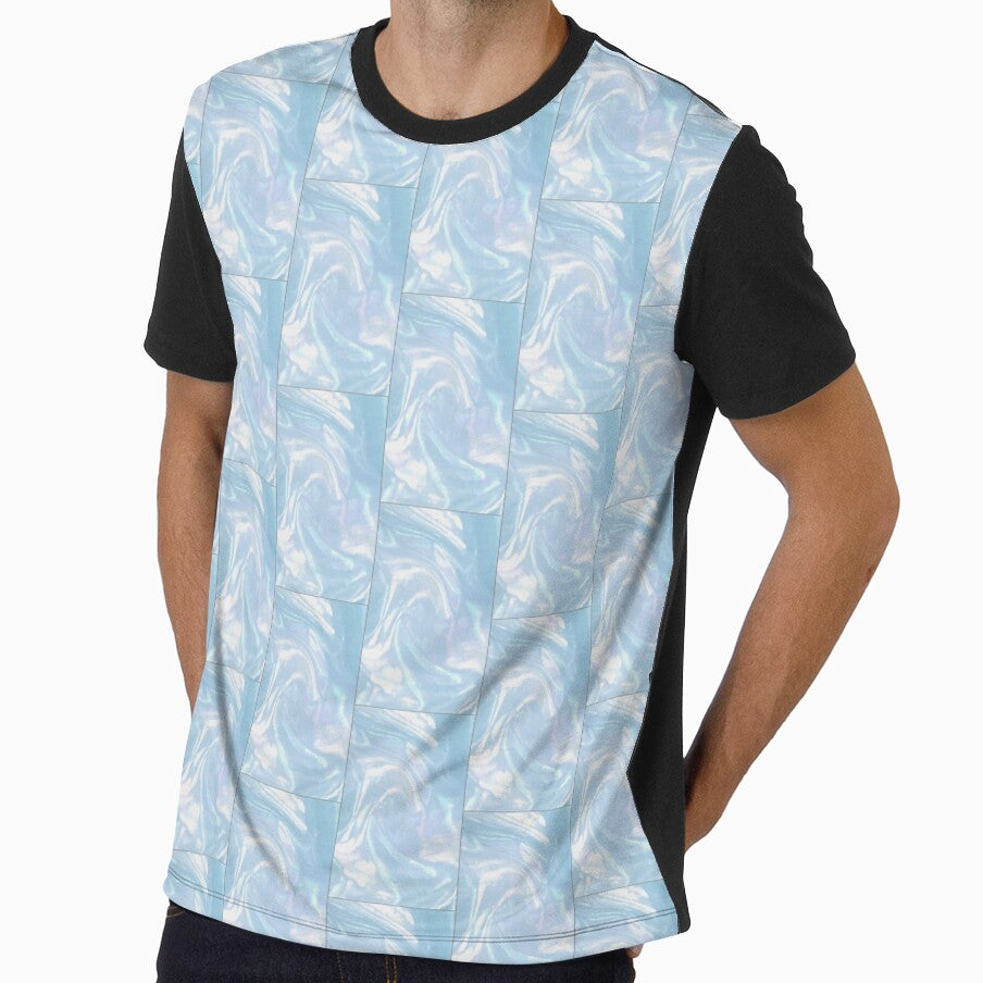 light blue holographic print by fireNgold
