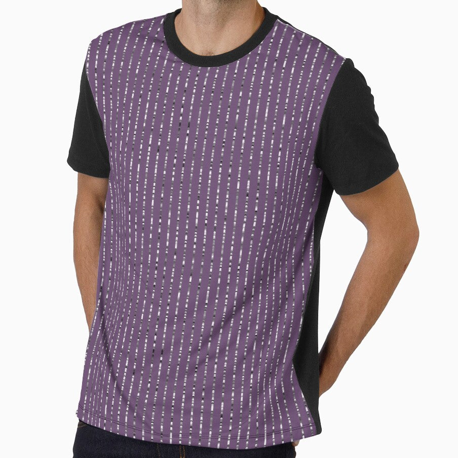 Printed image of silver sequins - vertical stripes on violet background by JaReVa