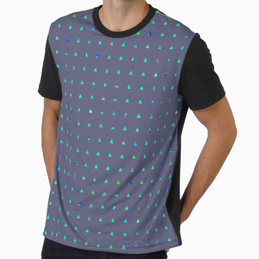 Printed image of azure sequins - pyramid shapes on blue gray background by JaReVa