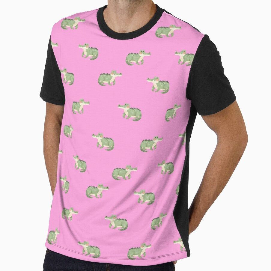 Watercolor Crocodiles on Pink by KSimpson838
