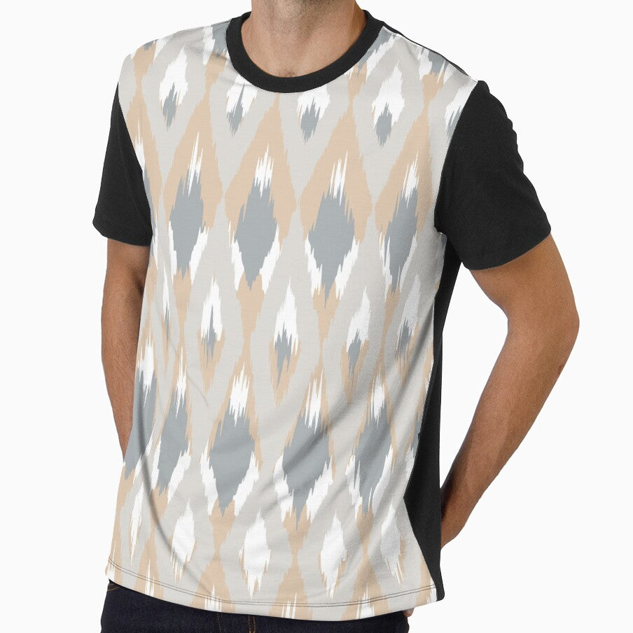 Boho, Ikat Pattern, Blush, Gray, Charcoal by meggydesigns